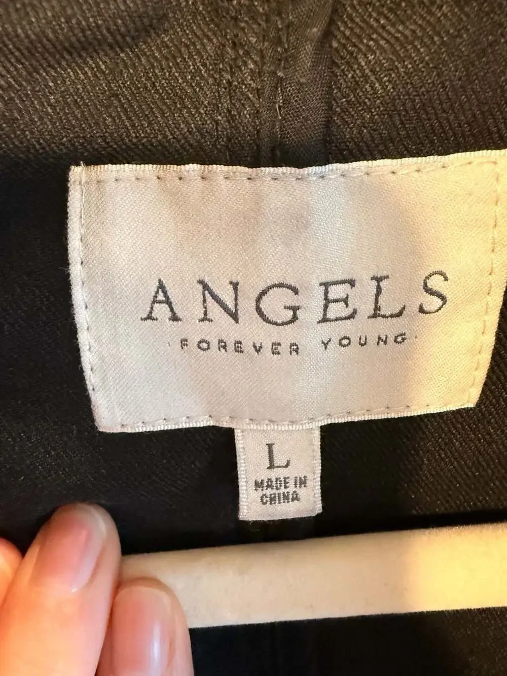 Angels Forever Young Black Washed Denim Blazer Jacket Size L
